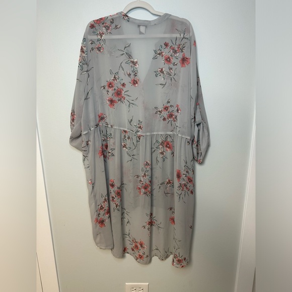 TORRID Chiffon Hi-Low Floral Tunic Top See Through Sheer Design Size 3 - Picture 12 of 15